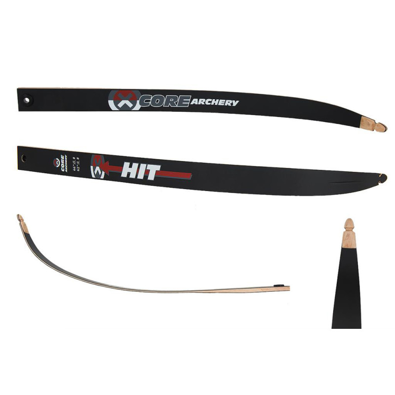 Branches recurve Core Hit en bois et fibre de verre - 11437 - Archerie.fr