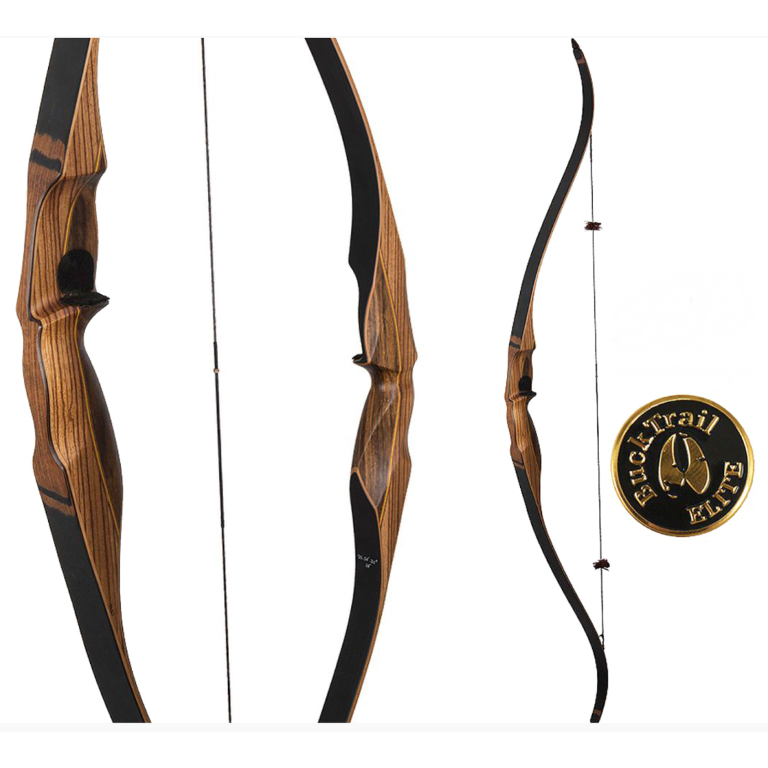 Arc De Chasse Recurve En Bois 60 Pouces - Puissance 25-50 Lbs - Pour Droitier (HR/LH)