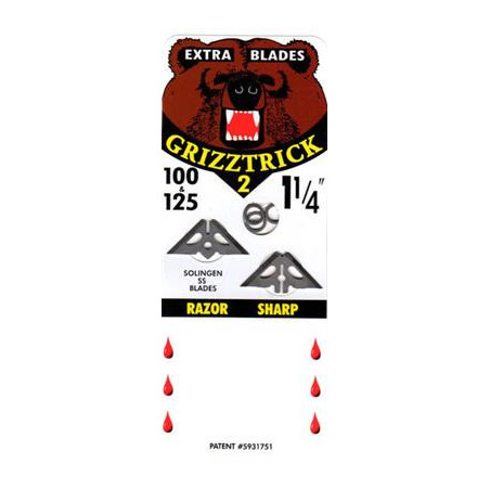 Lot de 4 lames de rechange pour pointe de chasse Slick Trick GrizzTrick 2 1 1/4 pouce - 14288 - Archerie.fr