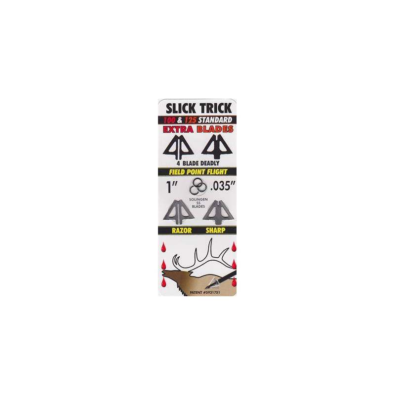 Lot de 4 lames de rechange pour pointes de chasse Slick Trick standard - 14291 - Archerie.fr