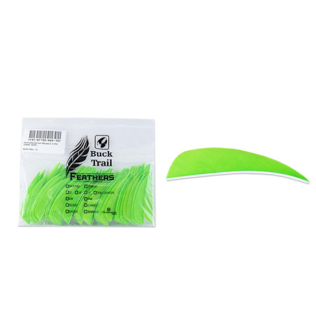 Lot de 100 plumes paraboliques Buck Trail RW 3 pouces couleur unie - 24347 - Archerie.fr