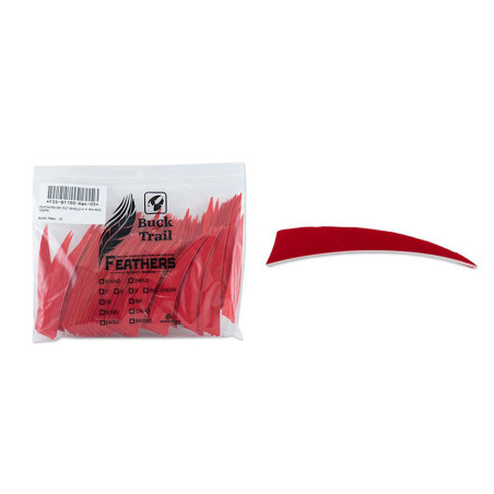 Lot de 100 plumes shield Buck Trail RW 4 pouces couleur unie - 24432 - Archerie.fr