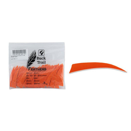 Lot de 100 plumes shield Buck Trail RW 4 pouces couleur unie - 24434 - Archerie.fr
