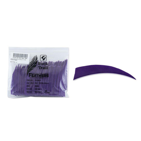 Lot de 100 plumes shield Buck Trail RW 4 pouces couleur unie - 24437 - Archerie.fr
