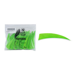 Lot de 100 plumes shield Buck Trail RW 4 pouces couleur unie - 24439 - Archerie.fr