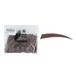 Lot de 100 plumes shield Buck Trail RW 4 pouces couleur unie - 24440 - Archerie.fr