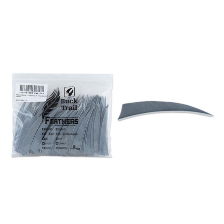 Lot de 100 plumes shield Buck Trail RW 4 pouces couleur unie - 24442 - Archerie.fr