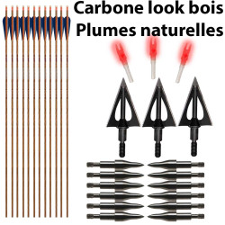 Pack de chasse + 12 flèches Skylon Bentwood 6.2 - 31622 - Archerie.fr