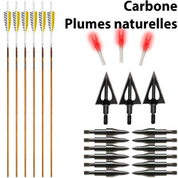 Pack de chasse + 6 flèches Easton Legacy 6.2 - 31663 - Archerie.fr