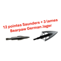 Packs de pointes Saunders & lames Bearpaw German Jager - 40797 - Archerie.fr