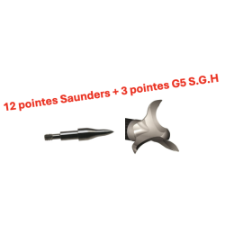 Pack de pointes Saunders + G5 Small Game Head - 40802 - Archerie.fr