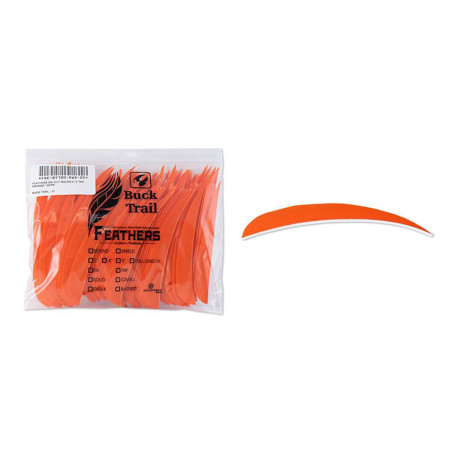 Lot de 100 plumes paraboliques Buck Trail LW 5 pouces couleur unie | Archerie.fr