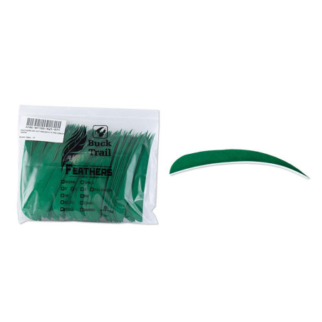 Lot de 100 plumes paraboliques Buck Trail LW 5 pouces couleur unie | Archerie.fr