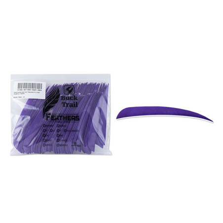 Lot de 100 plumes paraboliques Buck Trail LW 5 pouces couleur unie | Archerie.fr