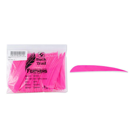 Lot de 100 plumes paraboliques Buck Trail LW 5 pouces couleur unie | Archerie.fr