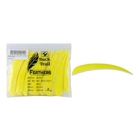 Lot de 100 plumes paraboliques Buck Trail LW 5 pouces couleur unie | Archerie.fr