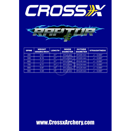 Tube de flèche Cross-X Raptor – 400